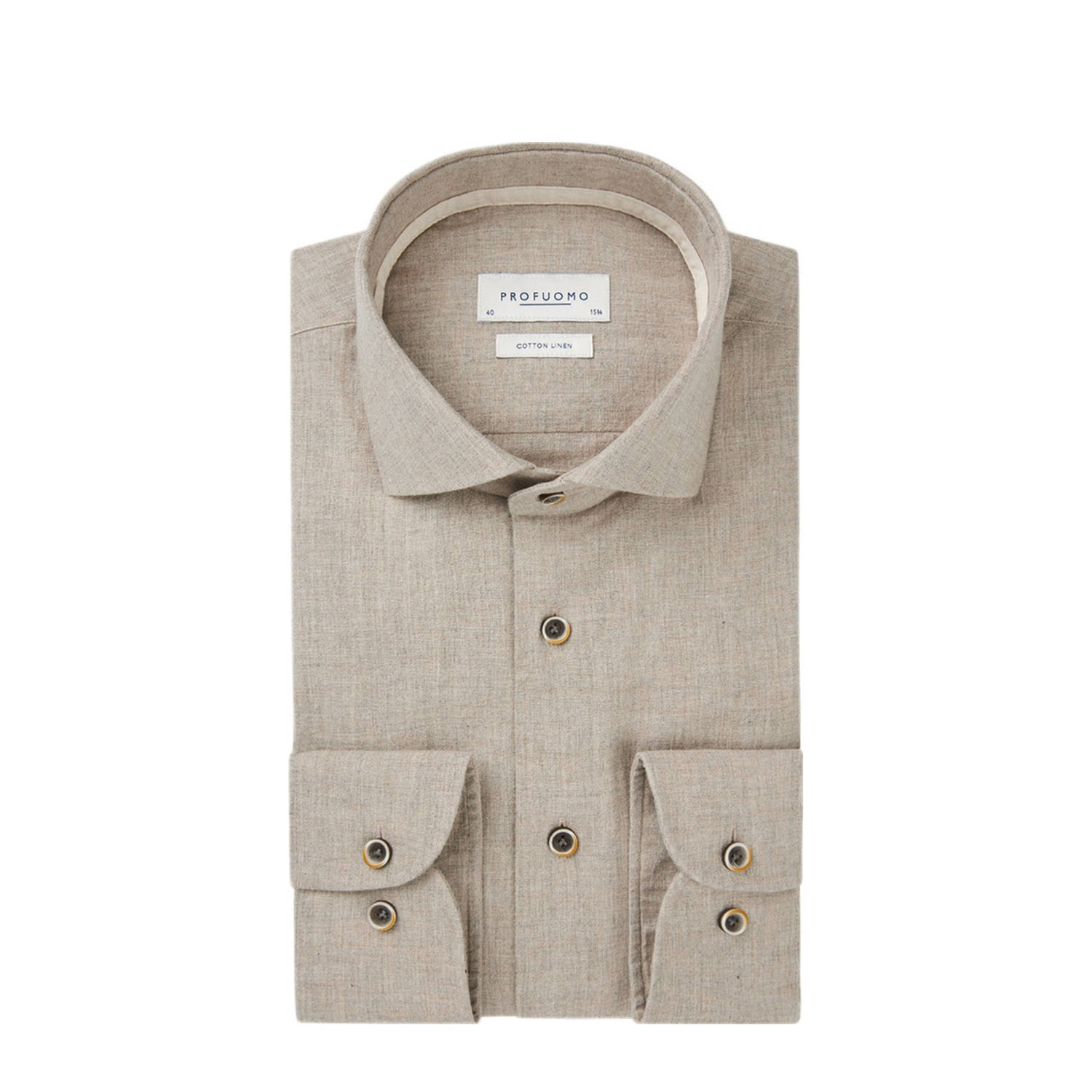 Profuomo X-Cutaway Overhemd Beige Heren