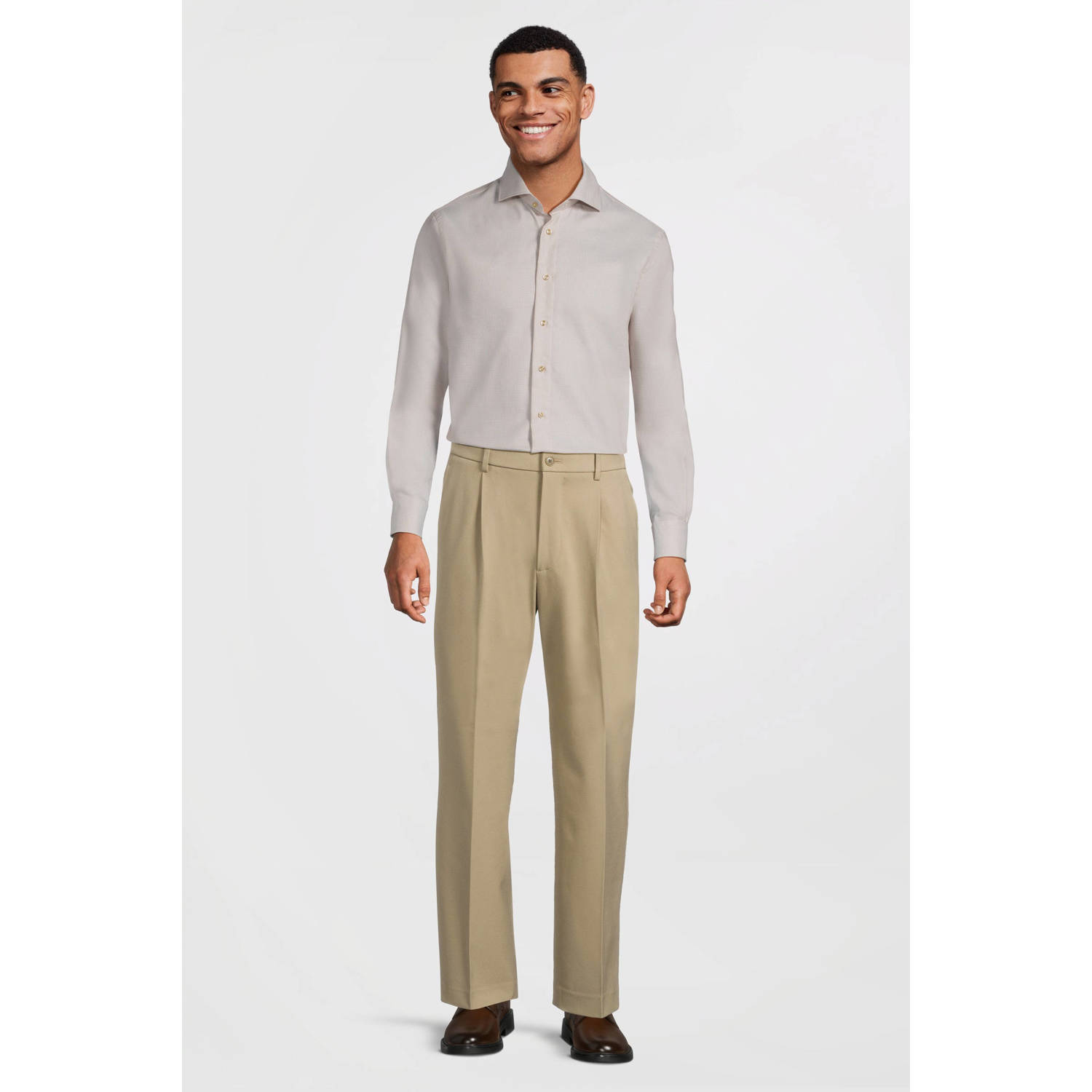 Profuomo zakelijk overhemd beige