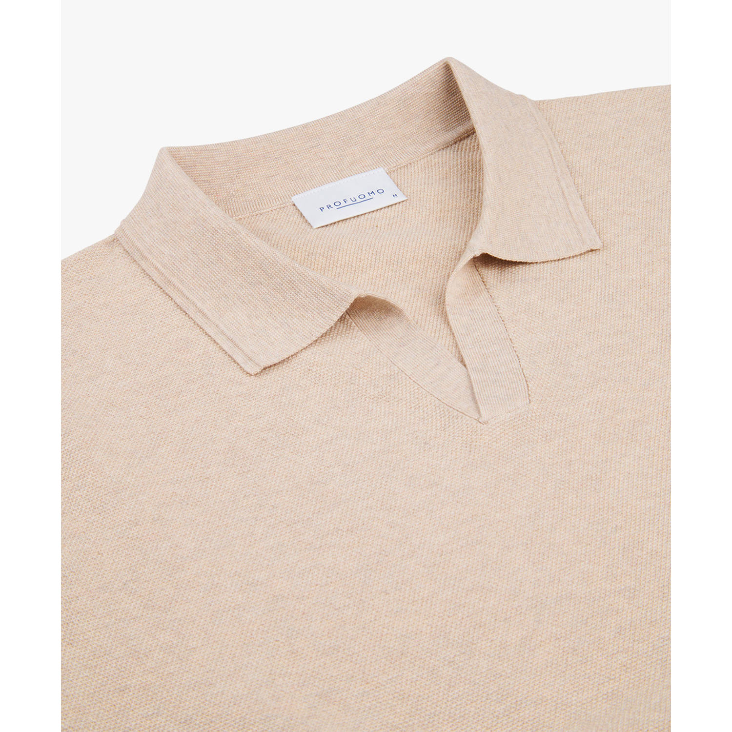 Profuomo regular polo gebreid zand