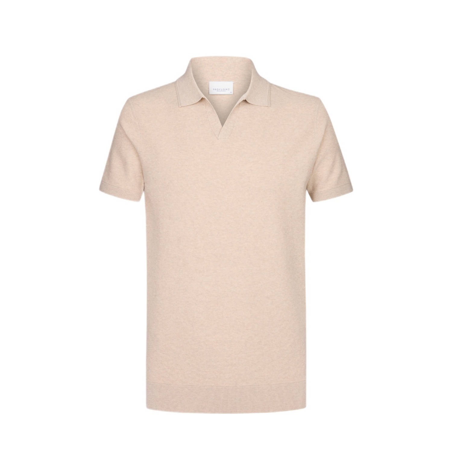 Profuomo Poloshirt met V-hals en zijde