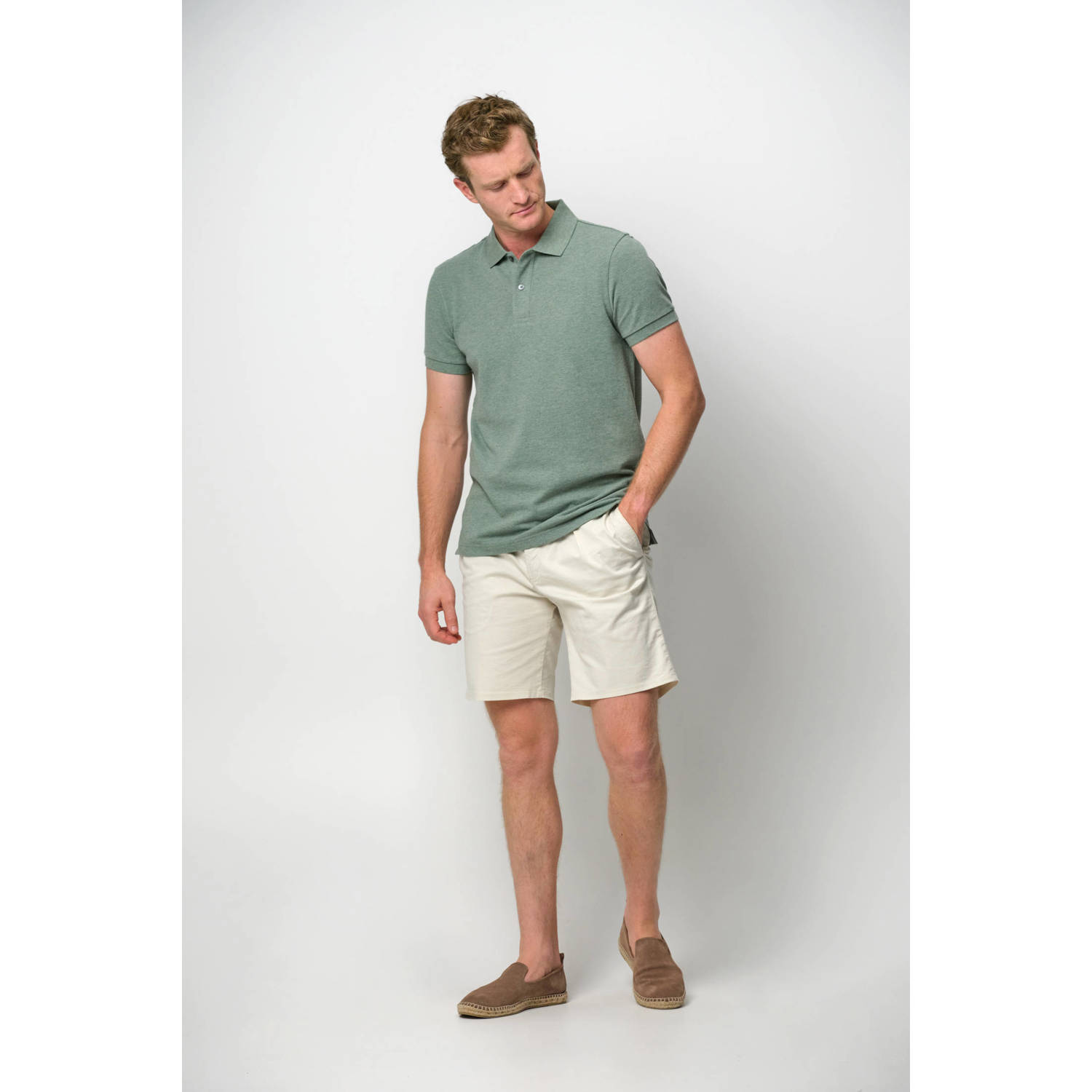 PROFUOMO Heren Polo's & T-shirts Polo Short Sleeve Groen