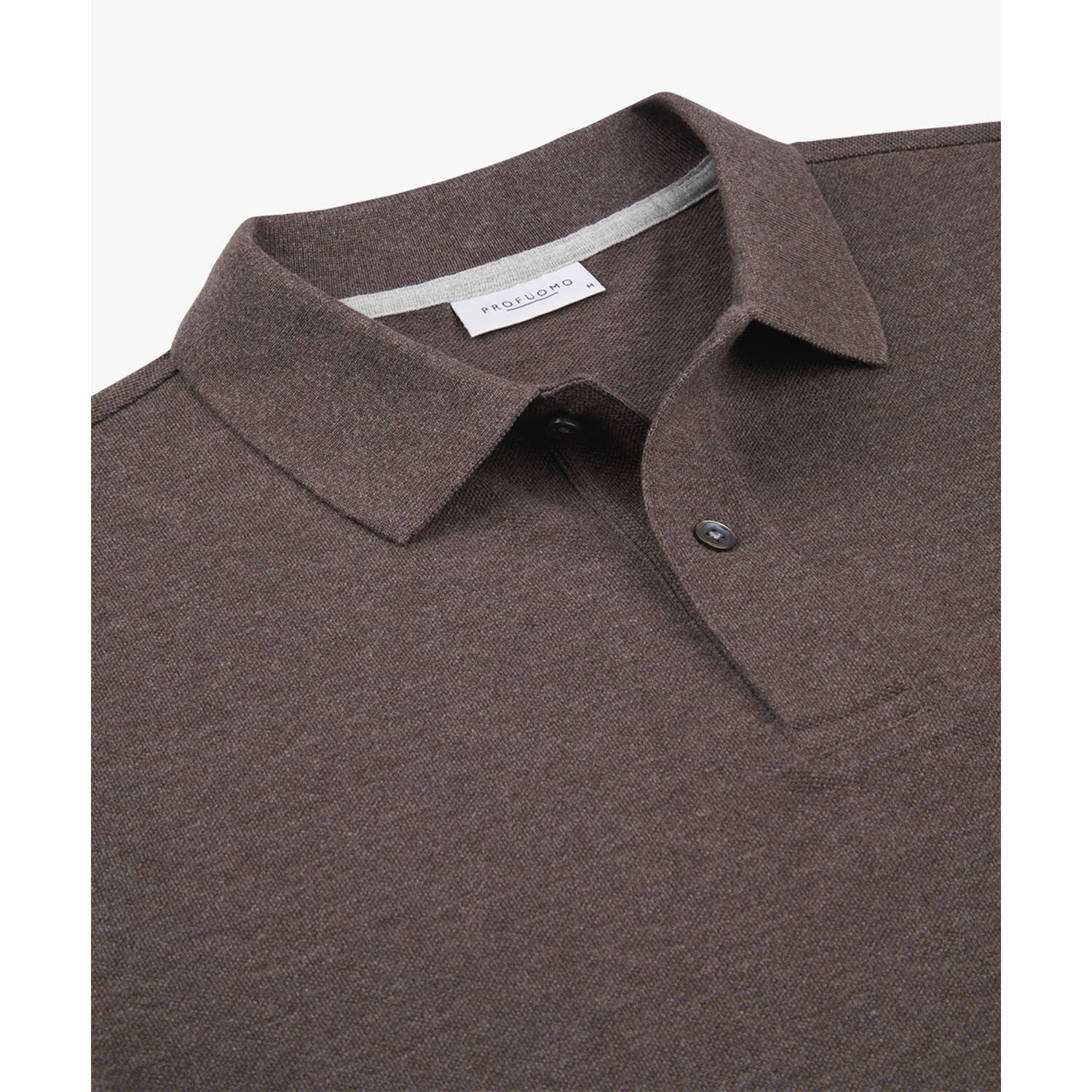 Profuomo regular polo donkerbruin