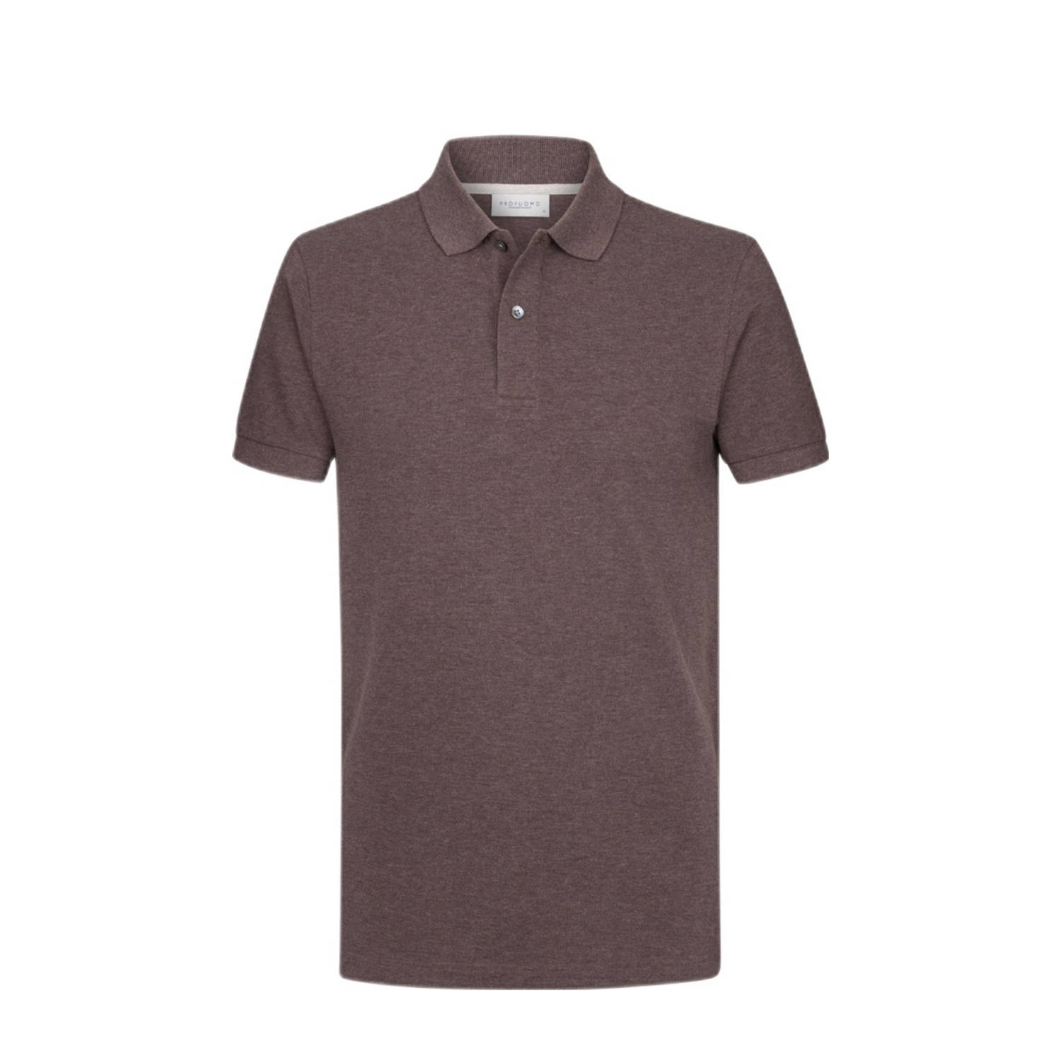 Profuomo regular polo donkerbruin