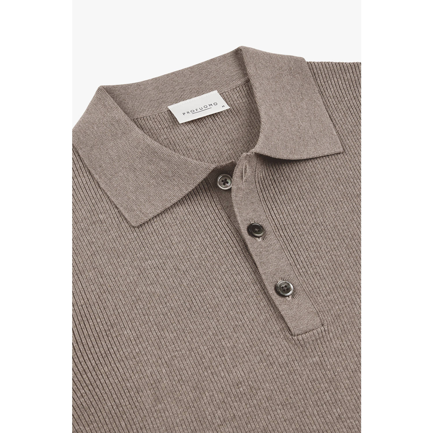 Profuomo polo gebreid bruin