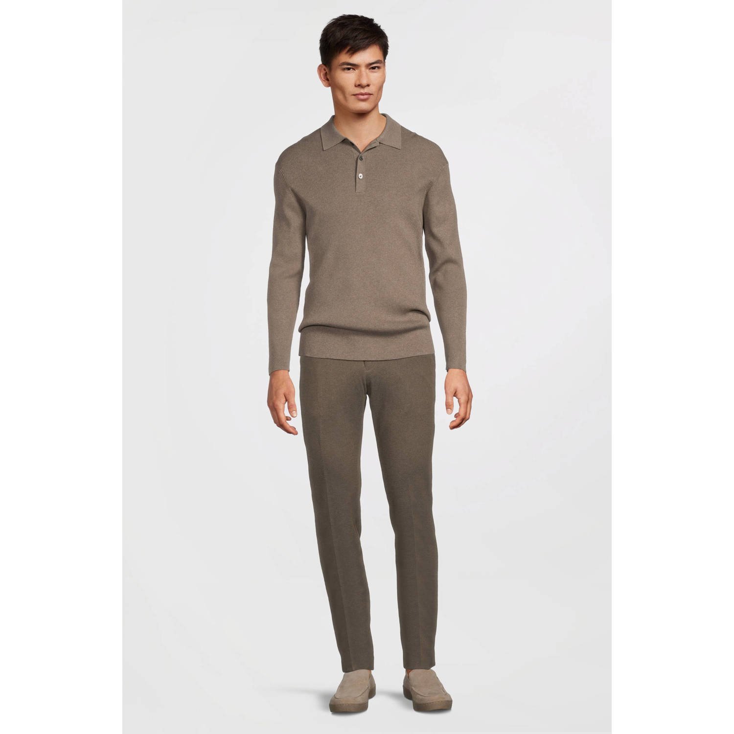 Profuomo polo gebreid bruin