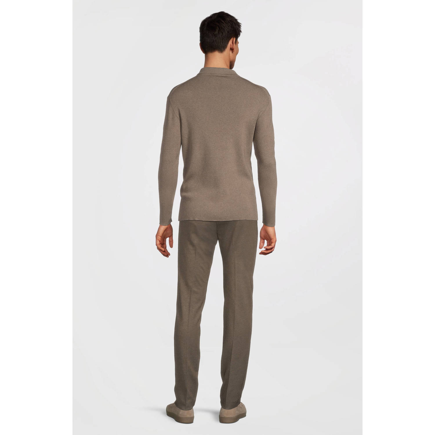 Profuomo polo gebreid bruin