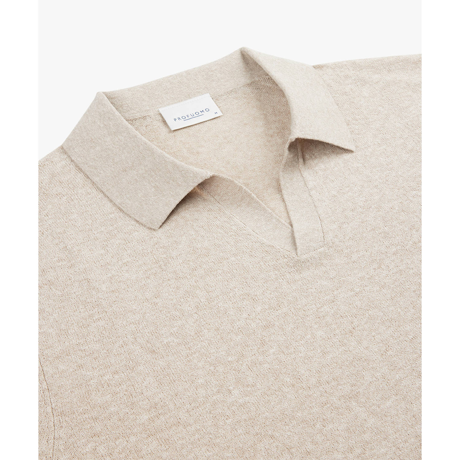 Profuomo regular polo gebreid beige