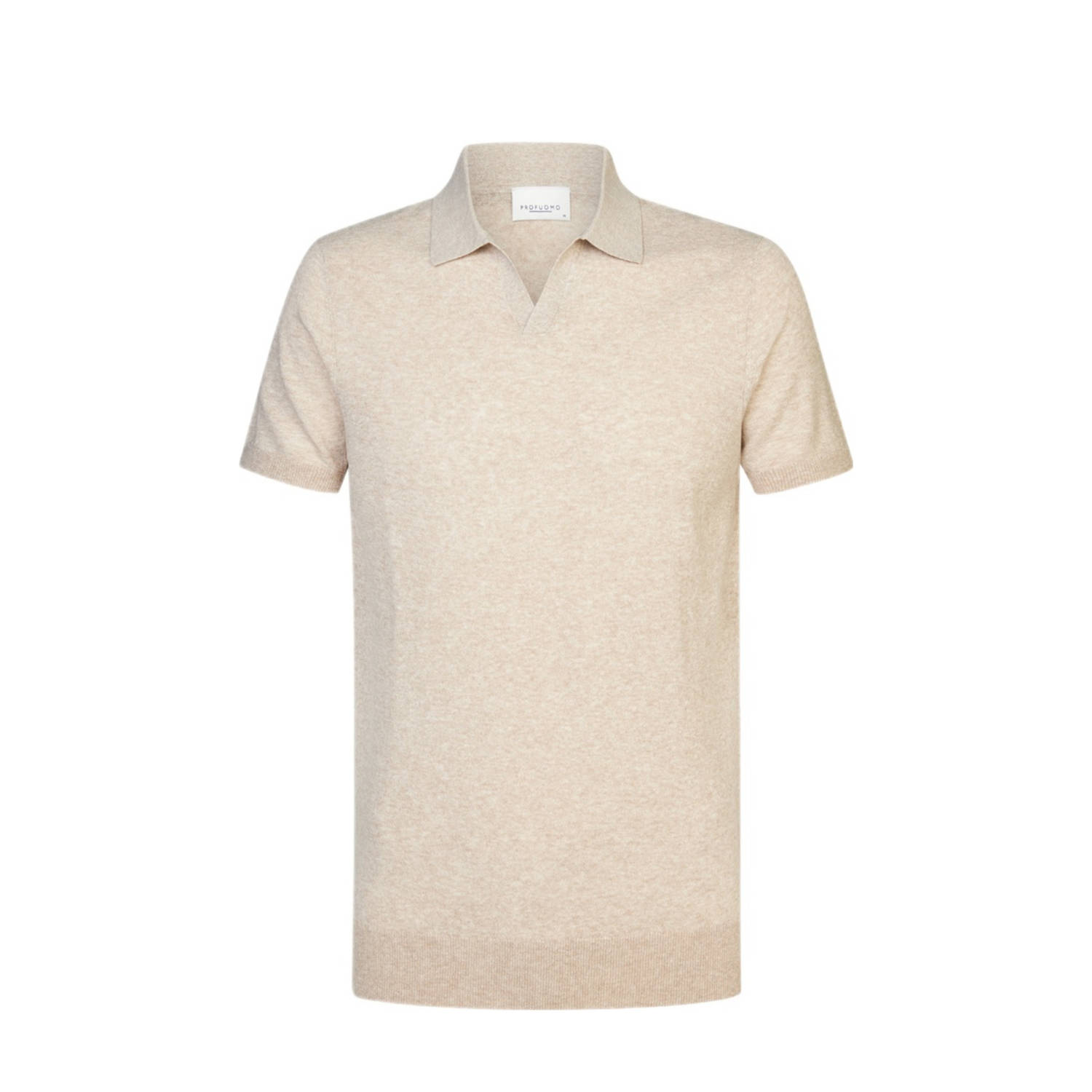 Profuomo regular polo gebreid beige