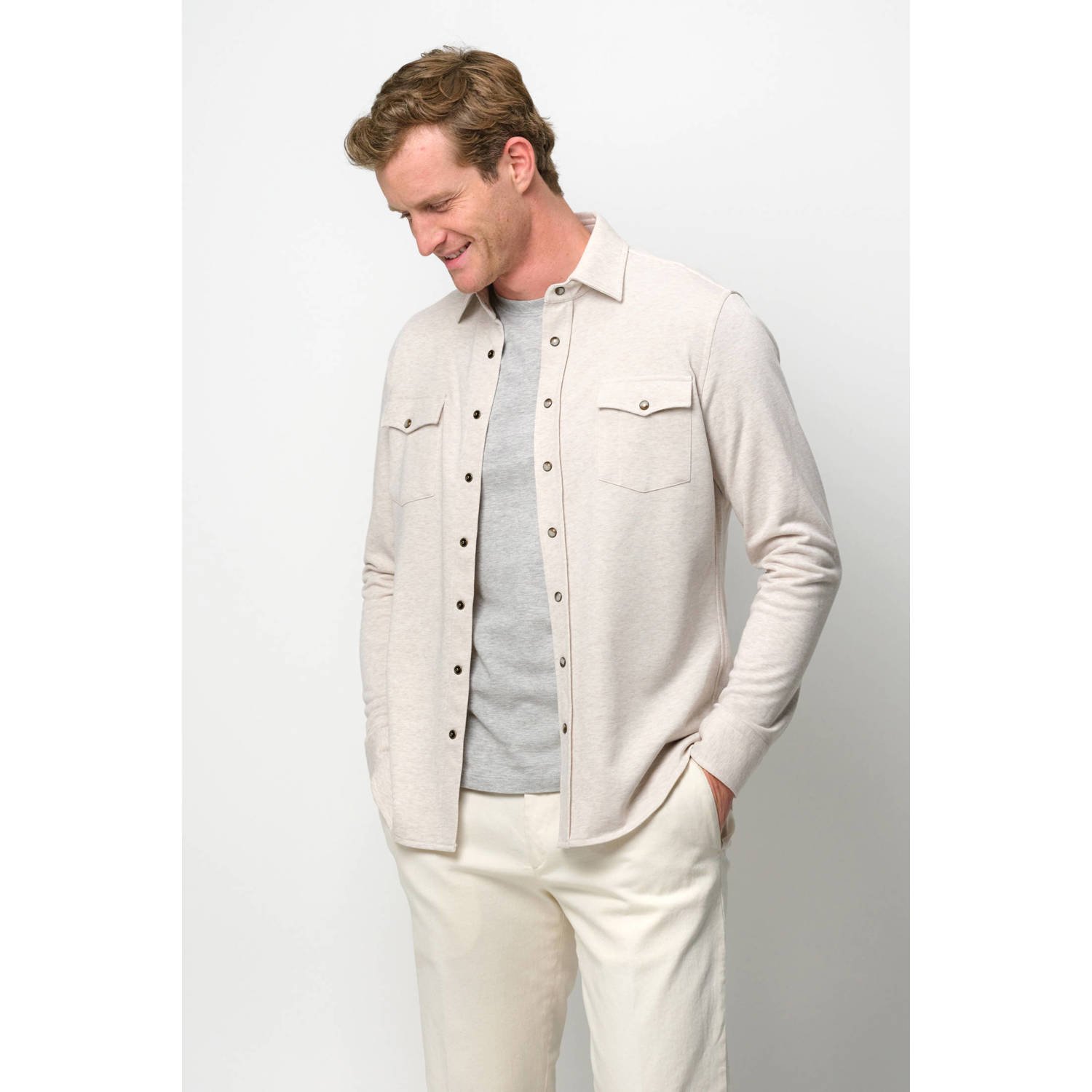 Profuomo Veelzijdig Overshirt voor Moderne Mannen Beige Heren