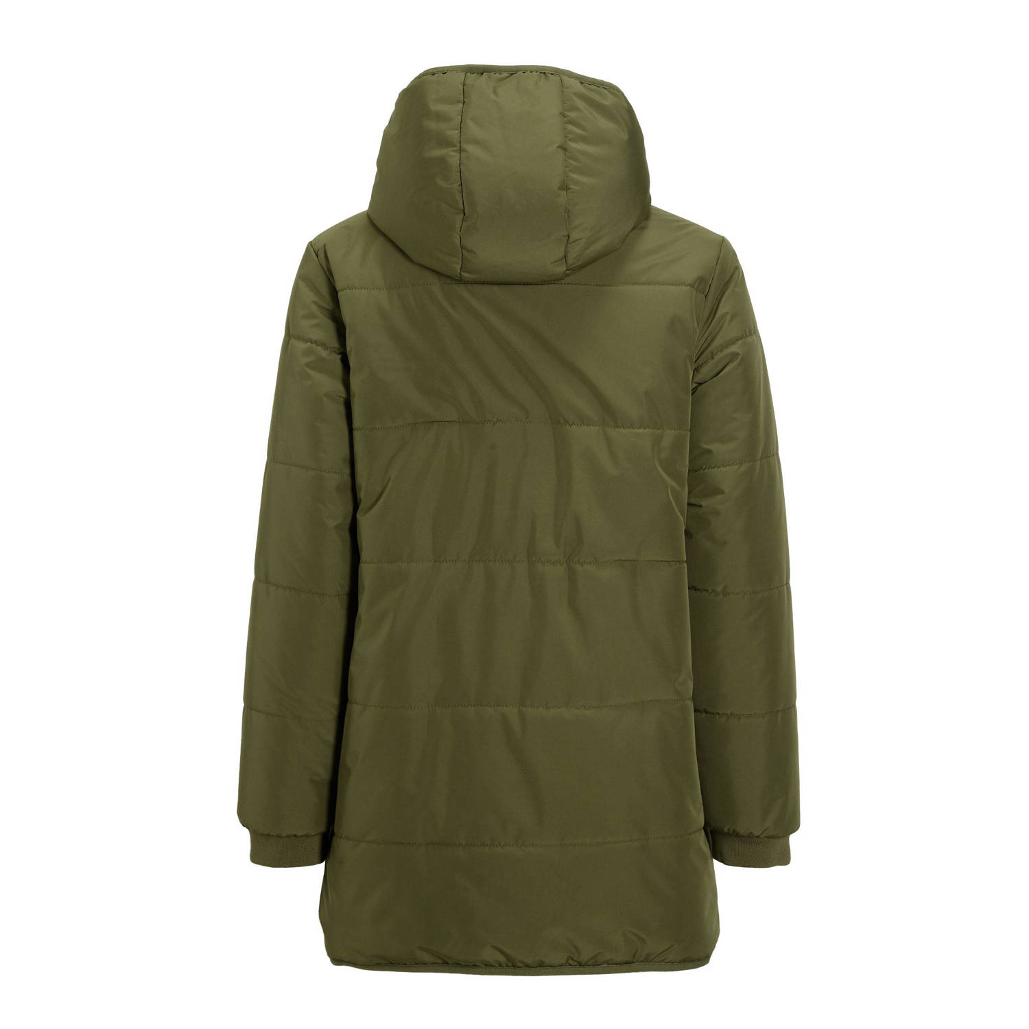 anytime gewatteerde reversible jas zebra khaki