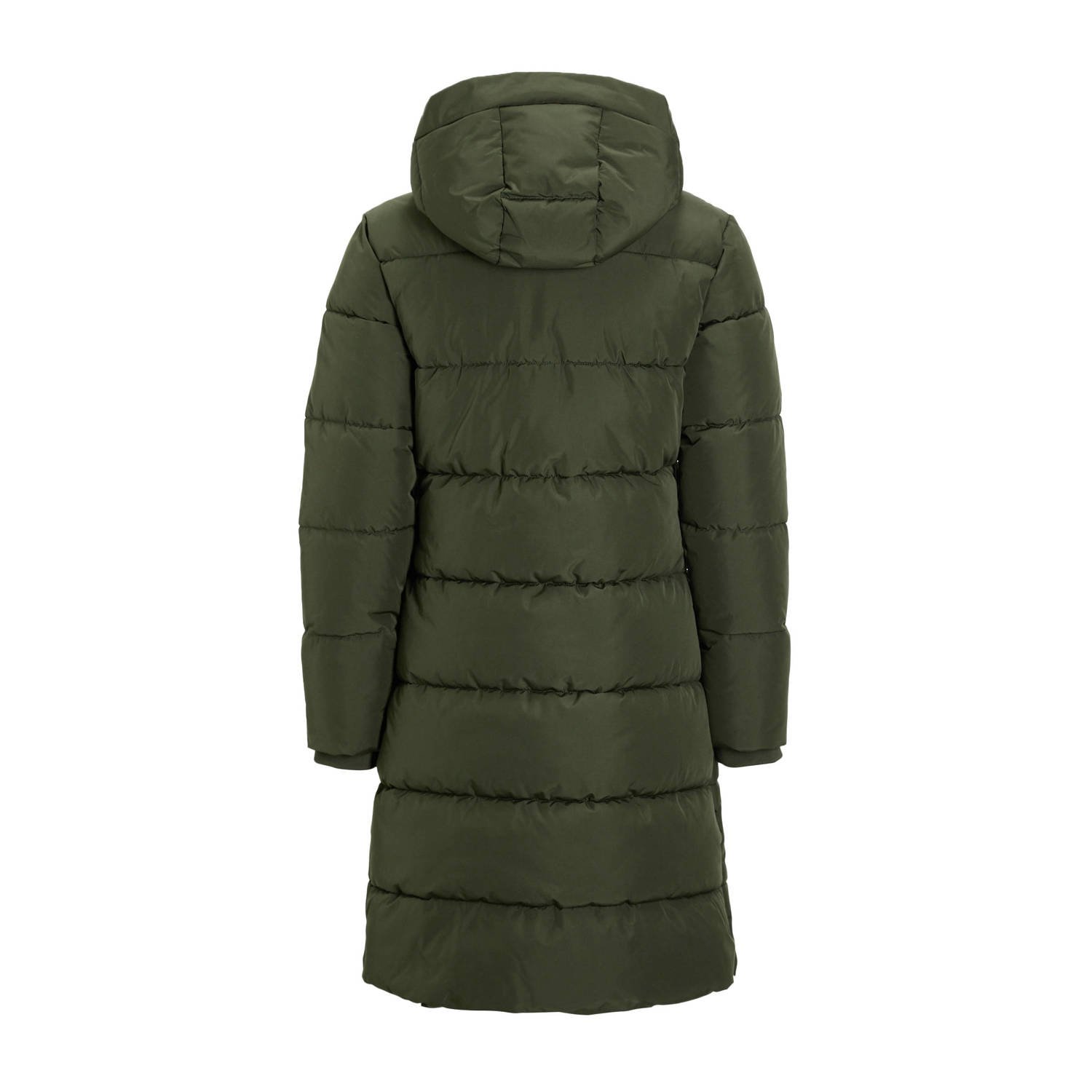 anytime long padded jas groen