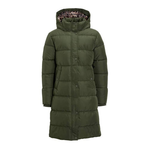 anytime long padded jas groen afbeelding
