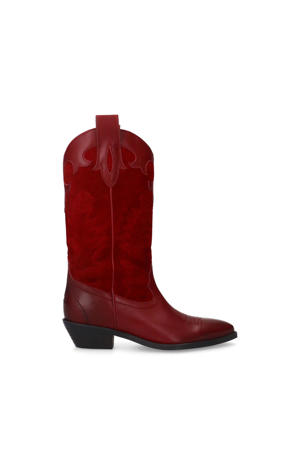 leren cowboylaarzen rood