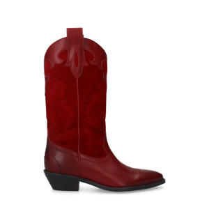   leren cowboylaarzen rood