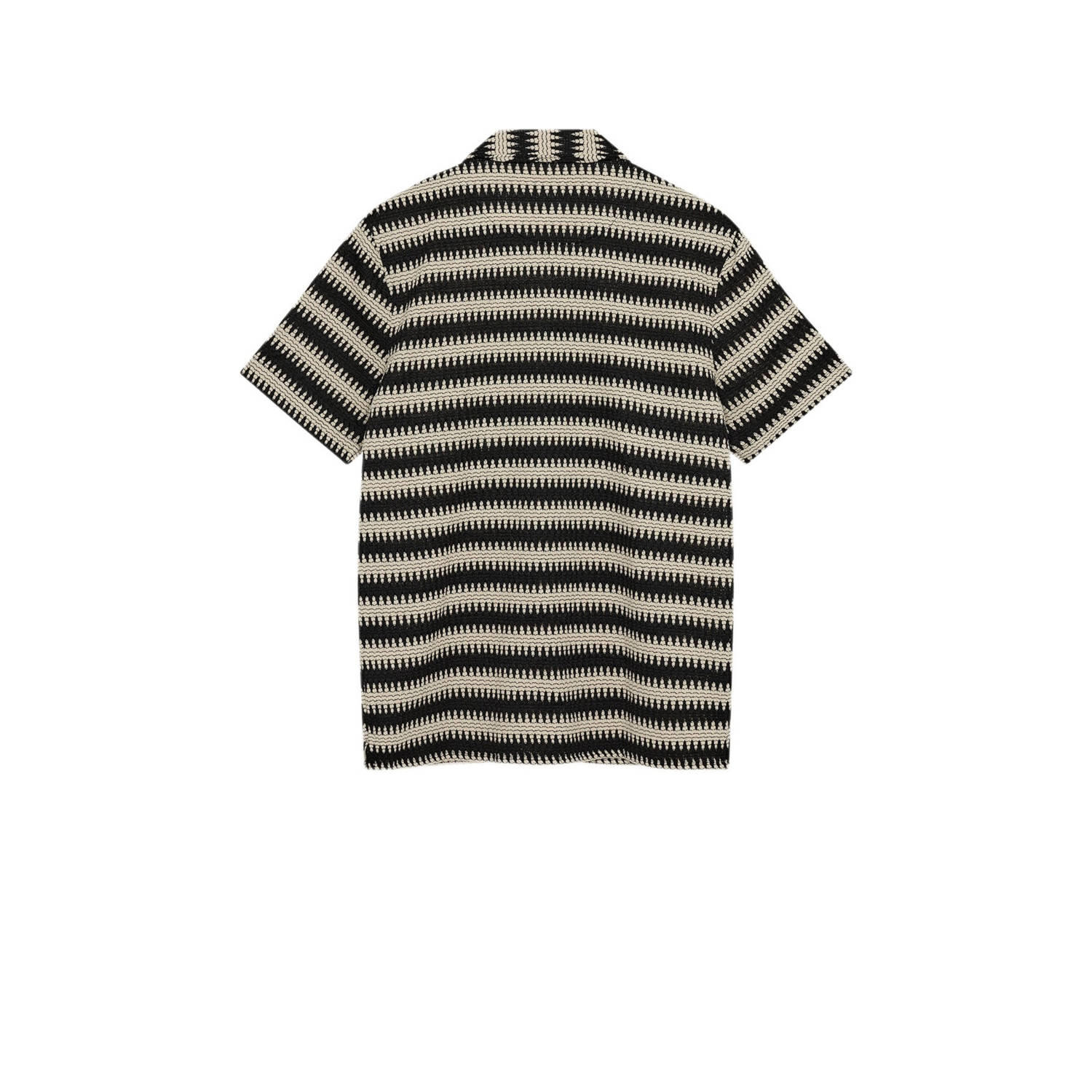 Anerkjendt casual overhemd met textuur beige zwart
