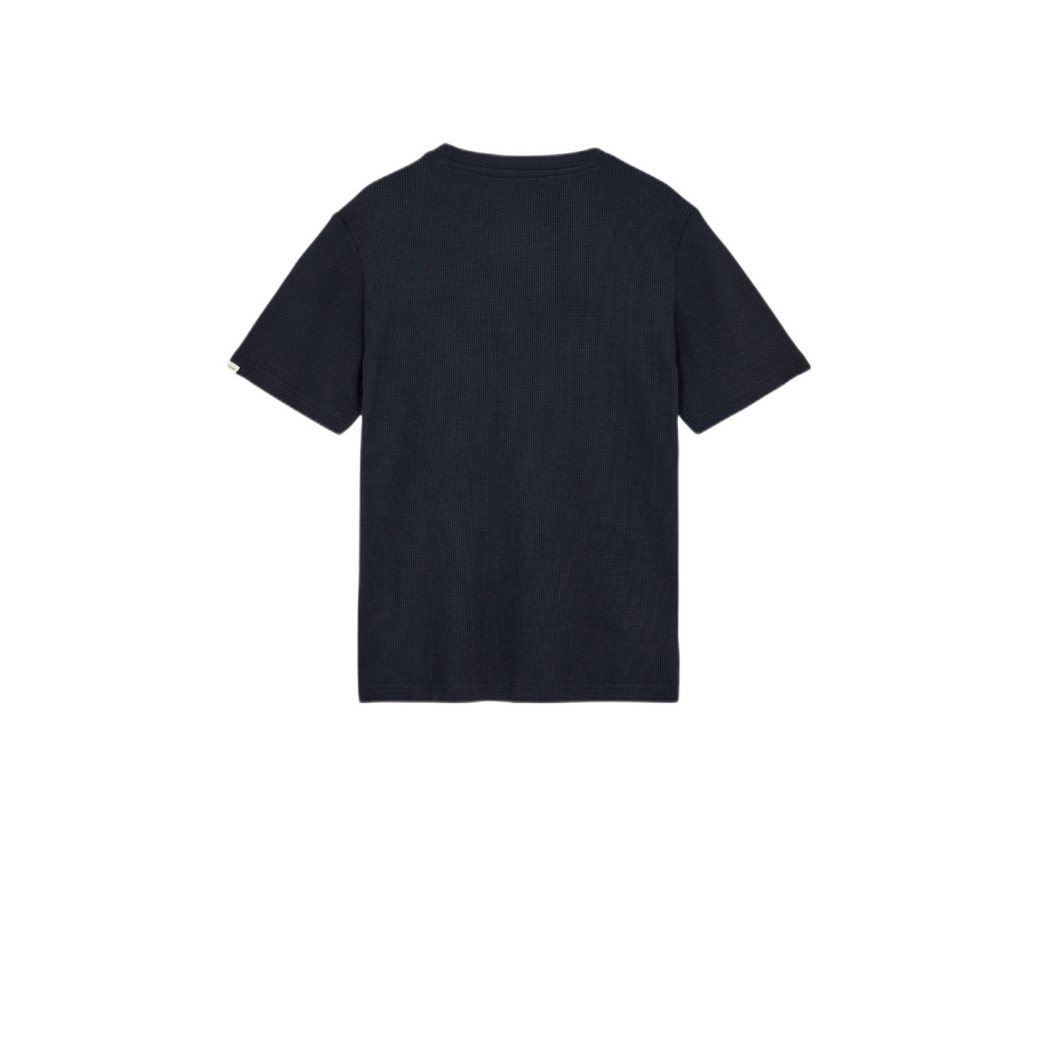 Anerkjendt T-shirt met textuur donkerblauw