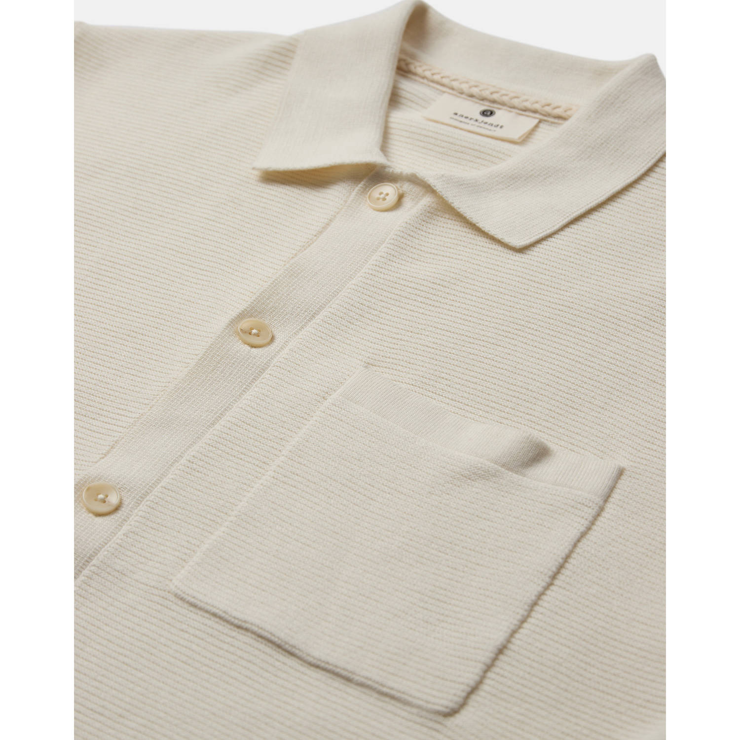 Anerkjendt casual overhemd rib gebreid beige
