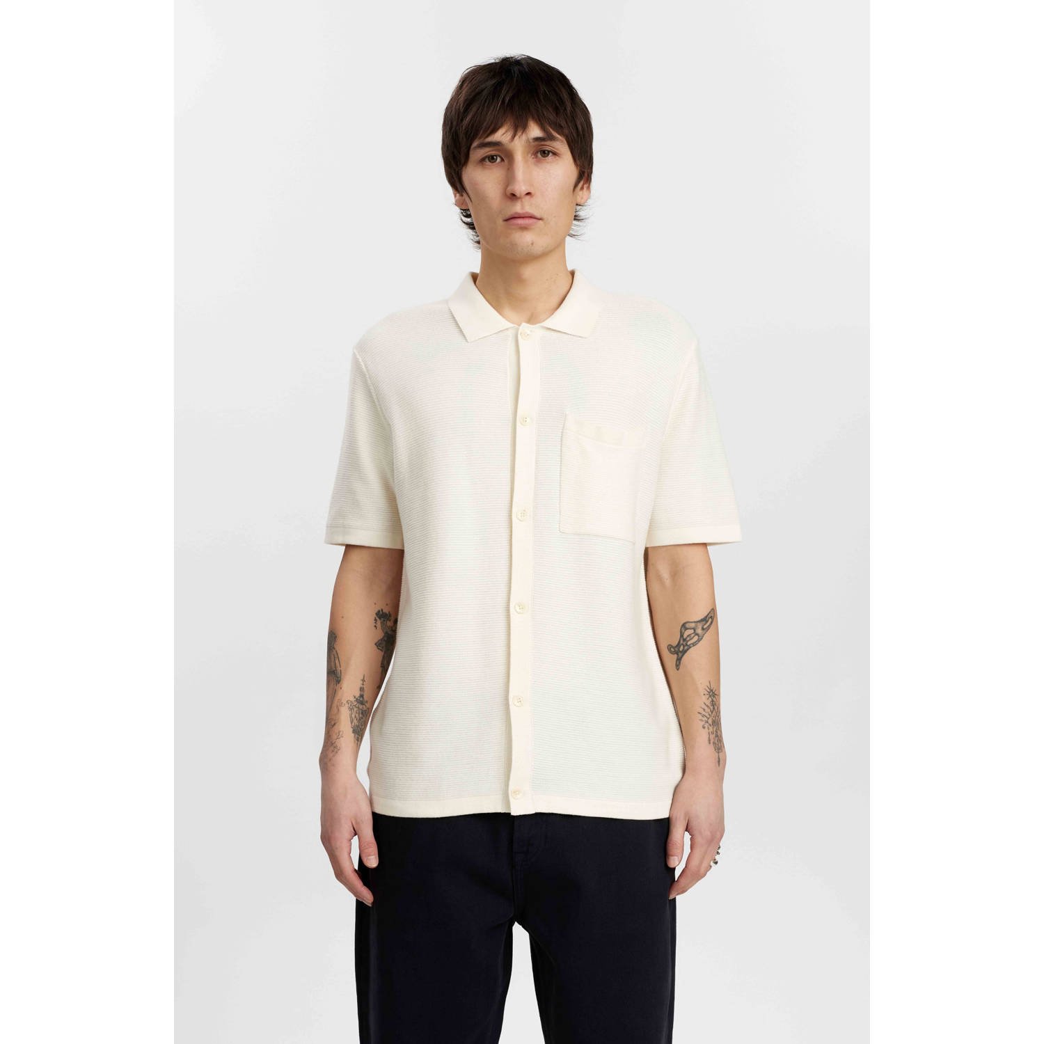 ANERKJENDT Heren Polo's & T-shirts Aksvend S s Knit Shirt Beige
