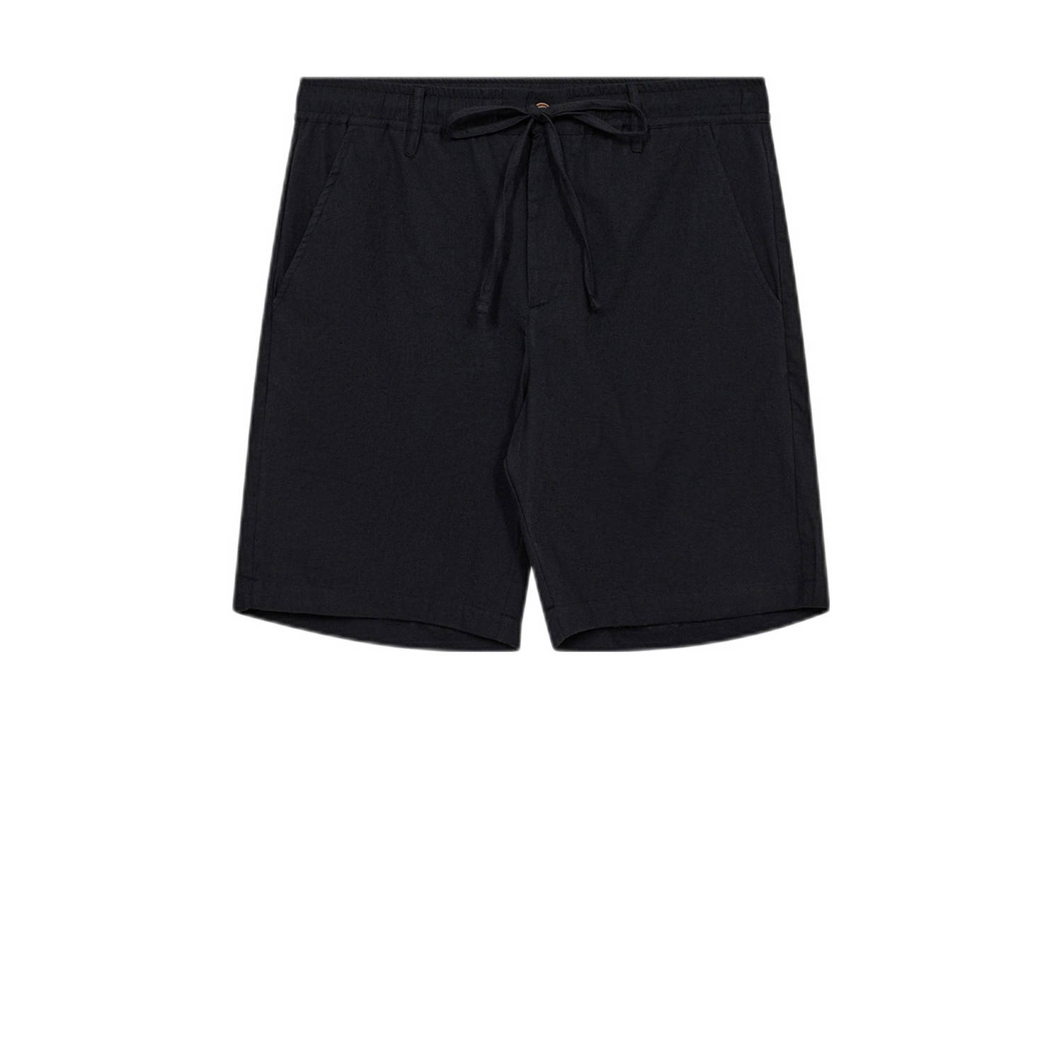 ANERKJENDT Heren Broeken Aklt James Cot linen Ela Shorts Zwart