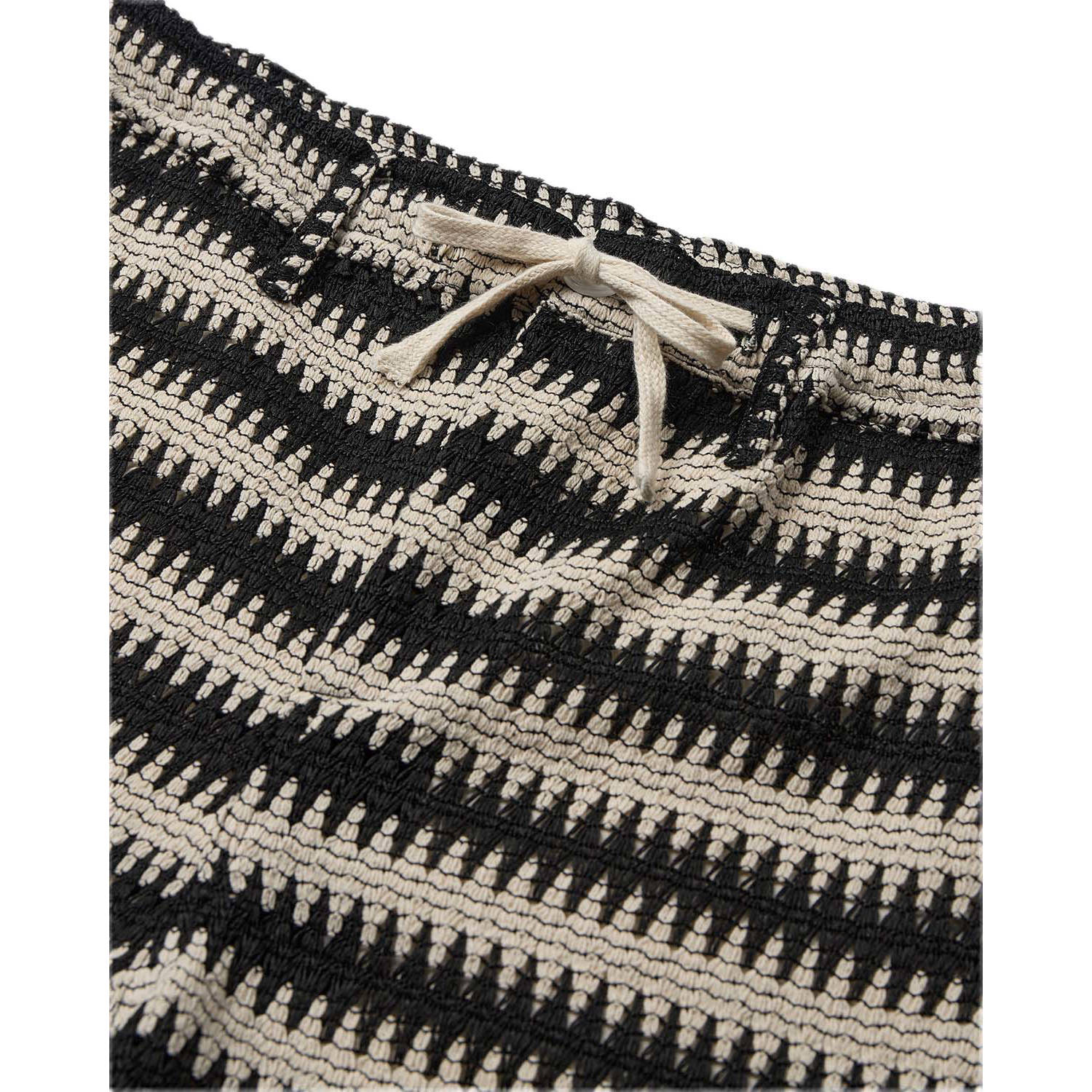 Anerkjendt regular casual short met textuur beige zwart