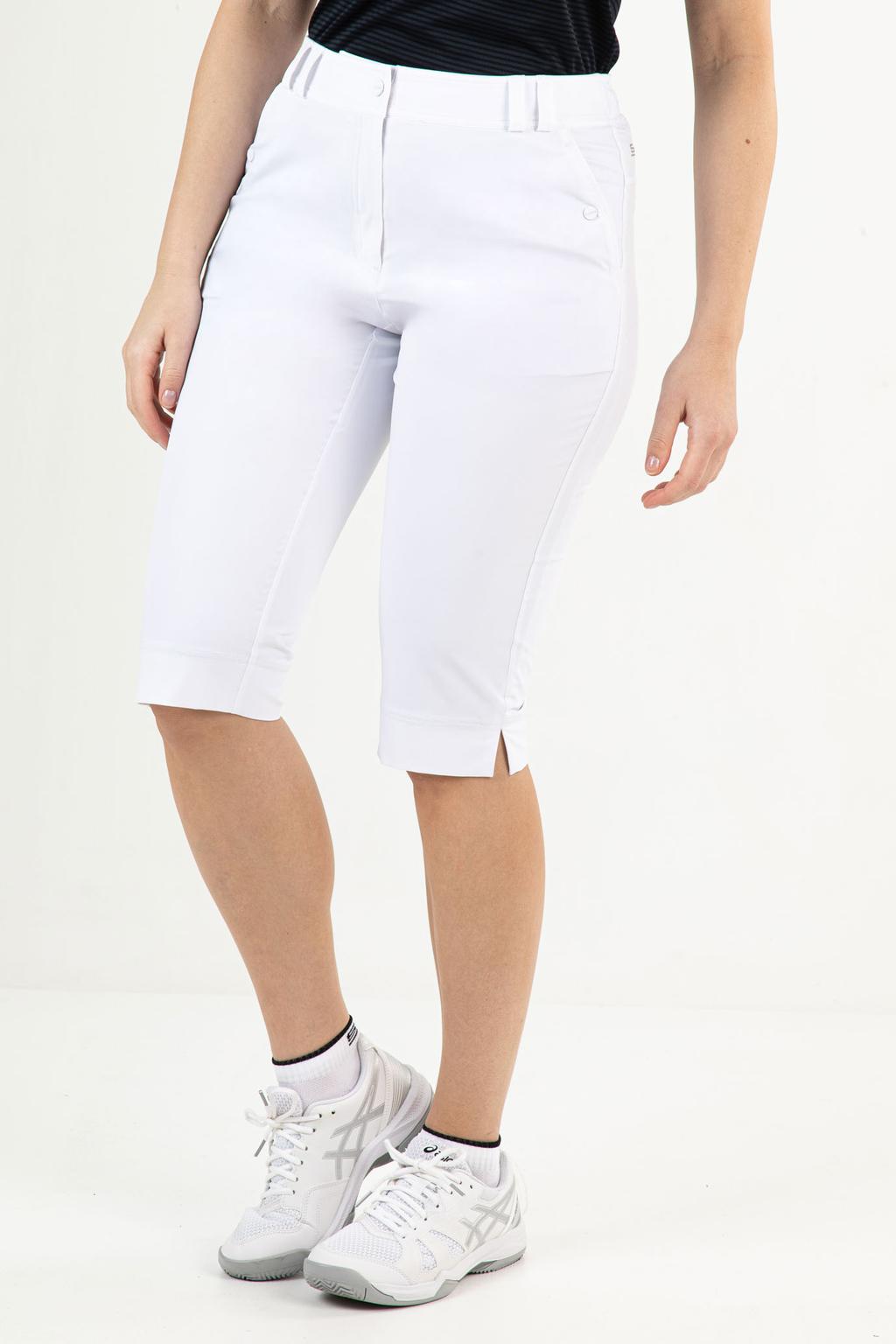 Witte dames Sjeng Sports sportbroek Match van polyester met regular fit en regular waist
