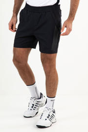 thumbnail: Donkerblauwe heren Sjeng Sports tennisshort Ejay van polyester met elastische tailleband met koord en effen