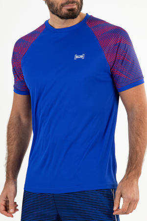   tennisshirt Mosley blauw/oranje