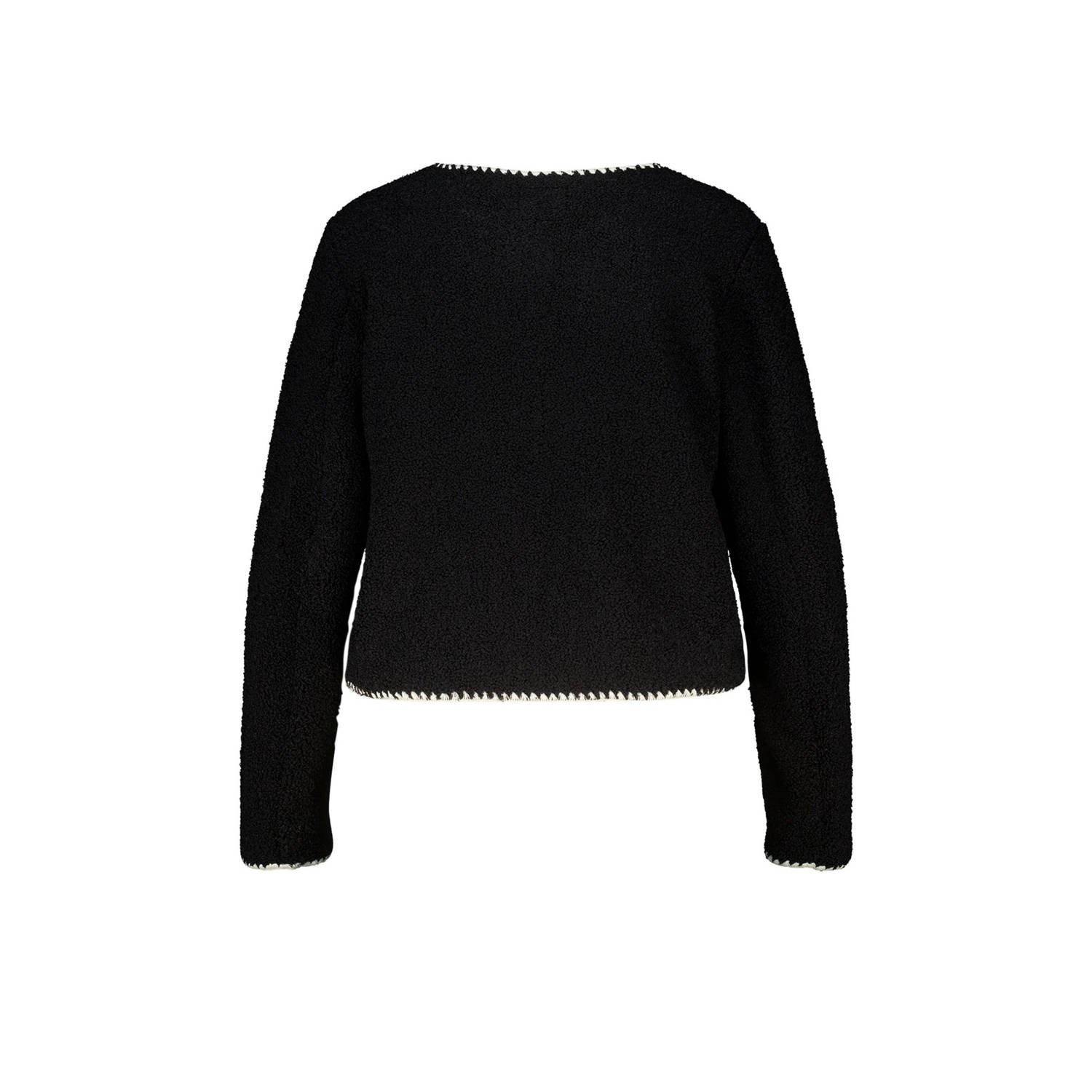 MS Mode vest zwart fijn gebreid