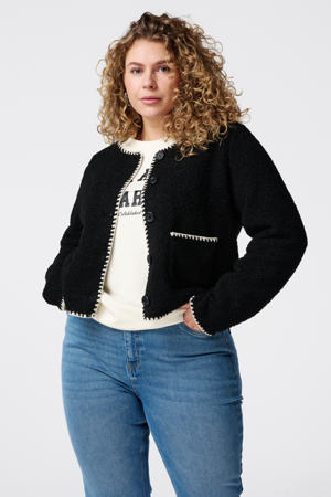 vest zwart fijn gebreid