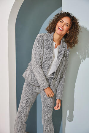 straight regular waist broek donkerblauw