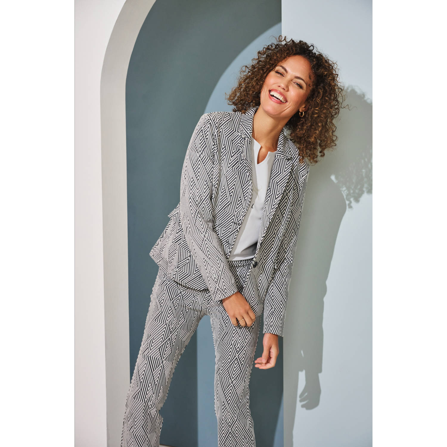 Zoso straight regular waist broek donkerblauw