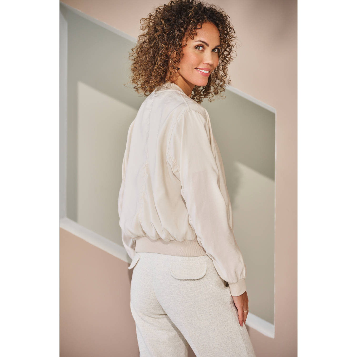 Zoso straight high waist casual broek ecru