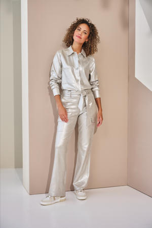 straight regular waist cargo broek zand