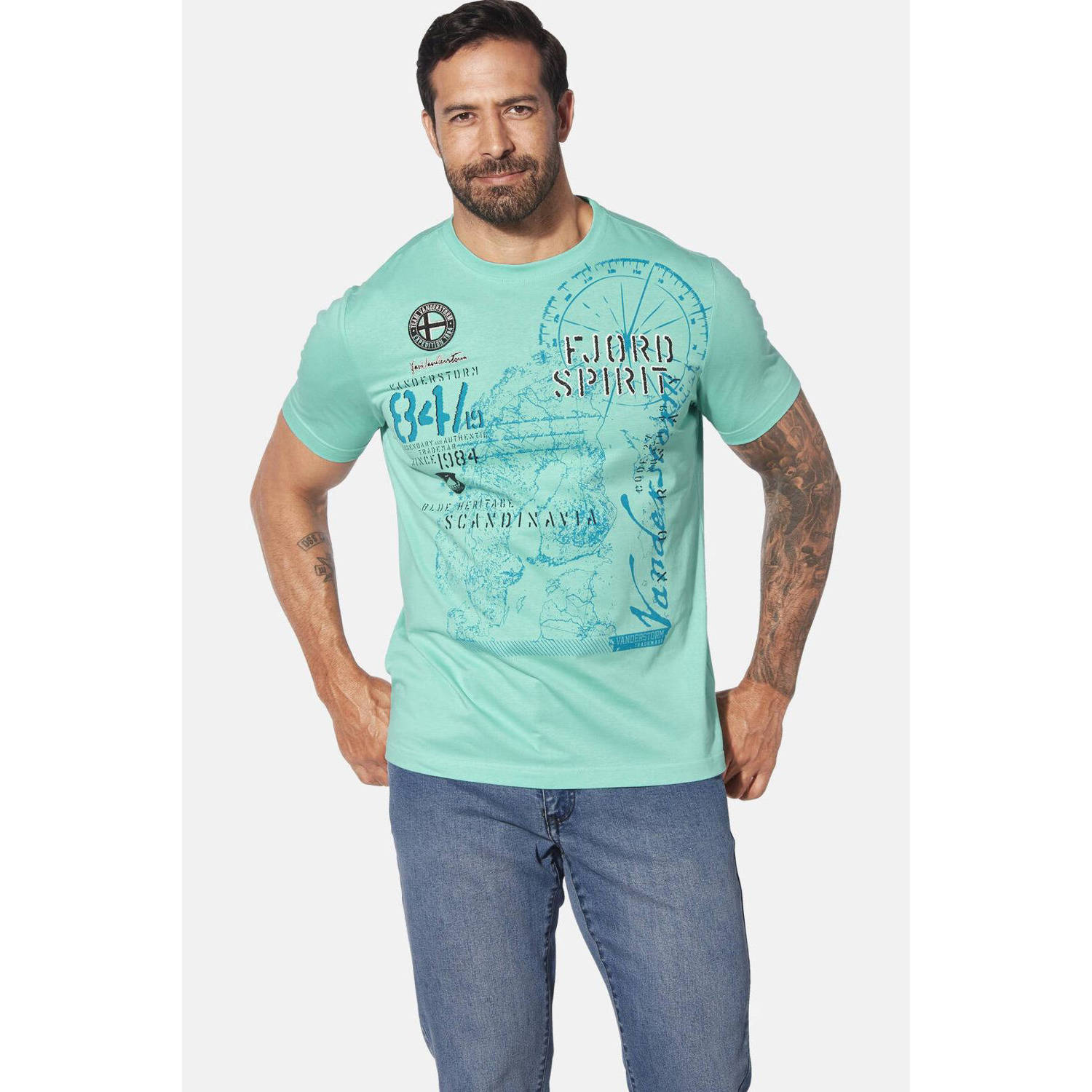 Jan Vanderstorm T-shirt Plus Size DOMINIK blauw