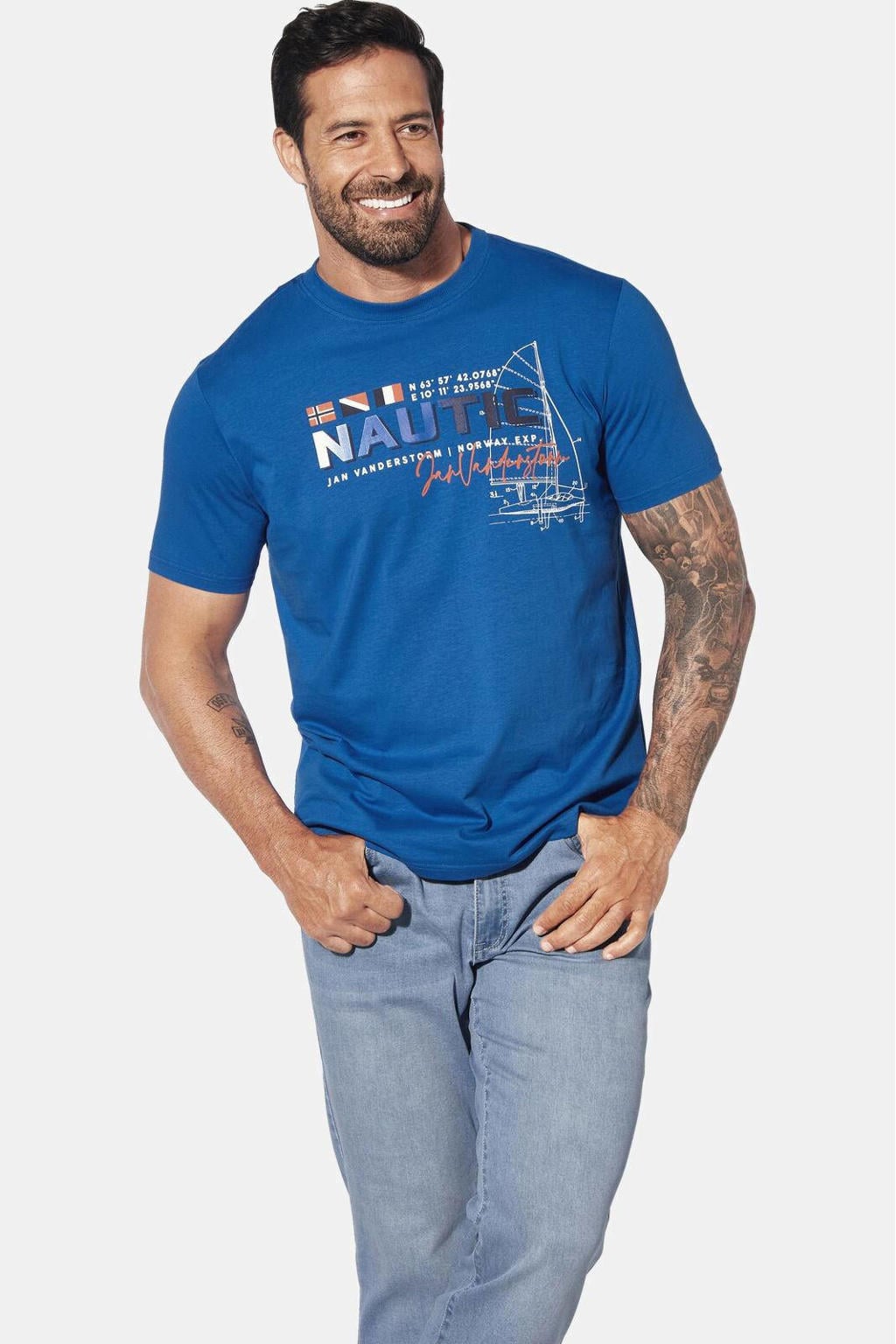 Jan Vanderstorm T-shirt Plus Size SVENHELM blauw