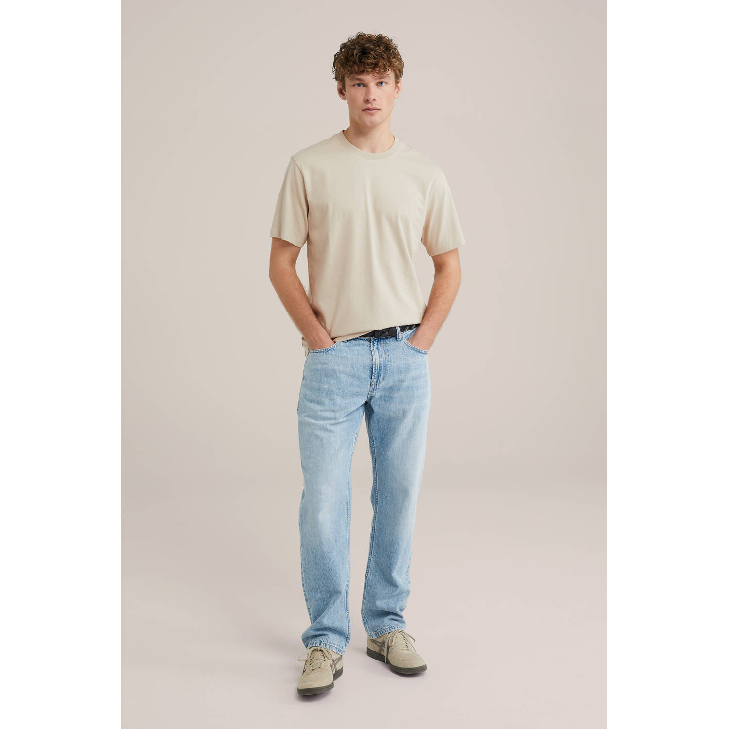 WE Fashion Blue Ridge T-shirt zand