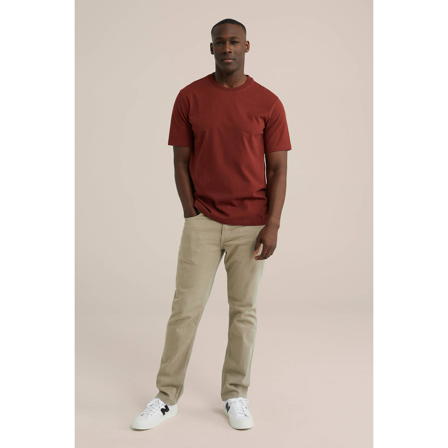 WE Fashion Blue Ridge T-shirt donkerrood