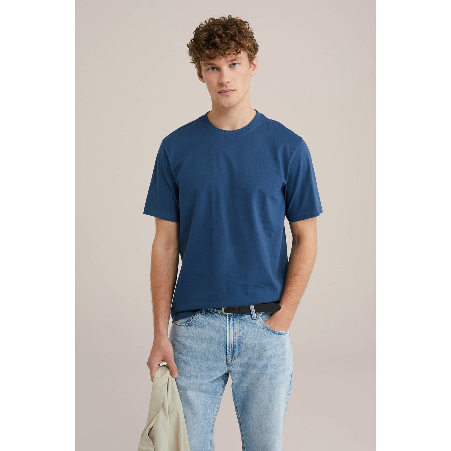 WE Fashion Blue Ridge T-shirt donkerblauw