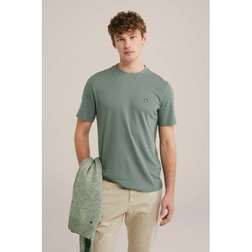 WE Fashion slim fit T-shirt groen afbeelding