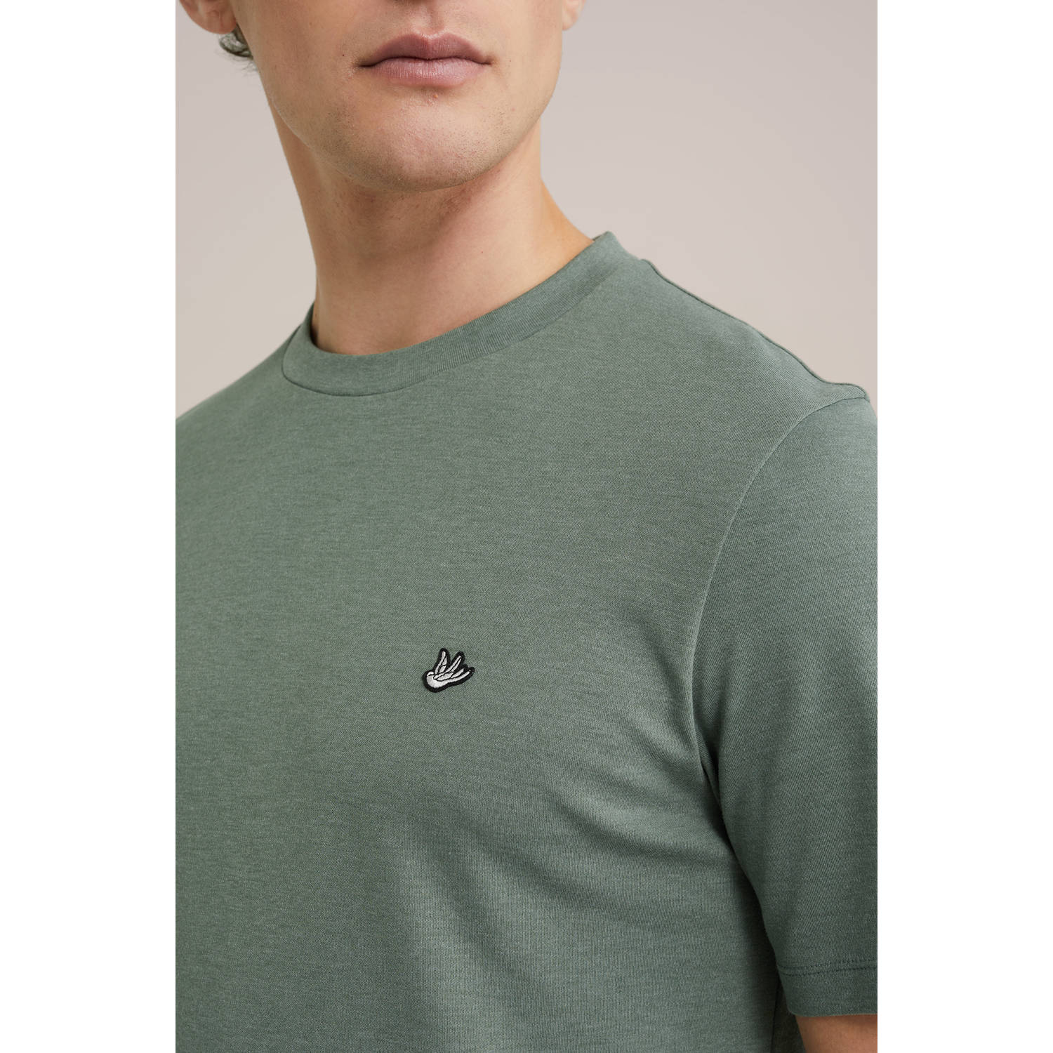 WE Fashion WE Fundamentals slim fit T-shirt groen