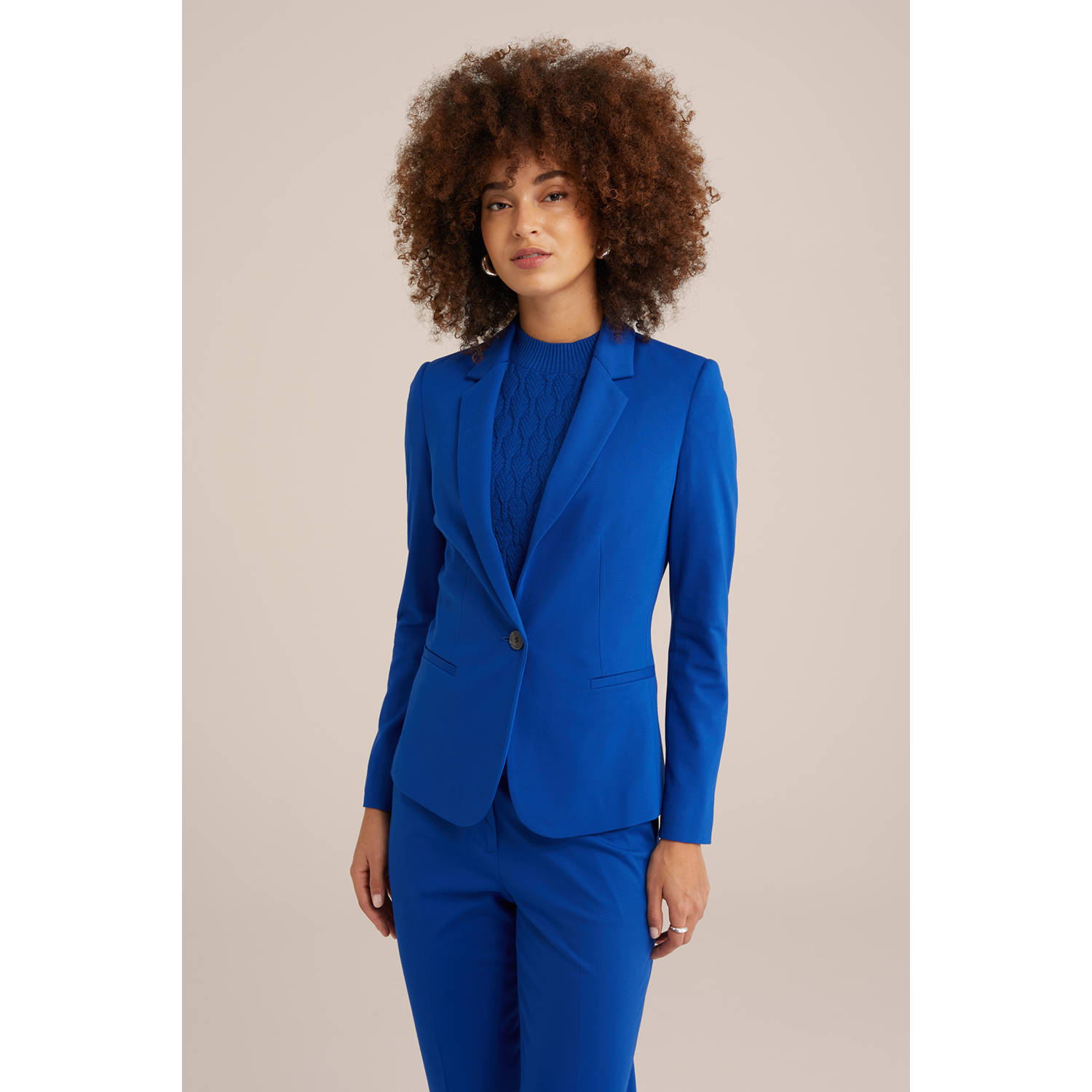 WE Fashion getailleerde blazer blauw