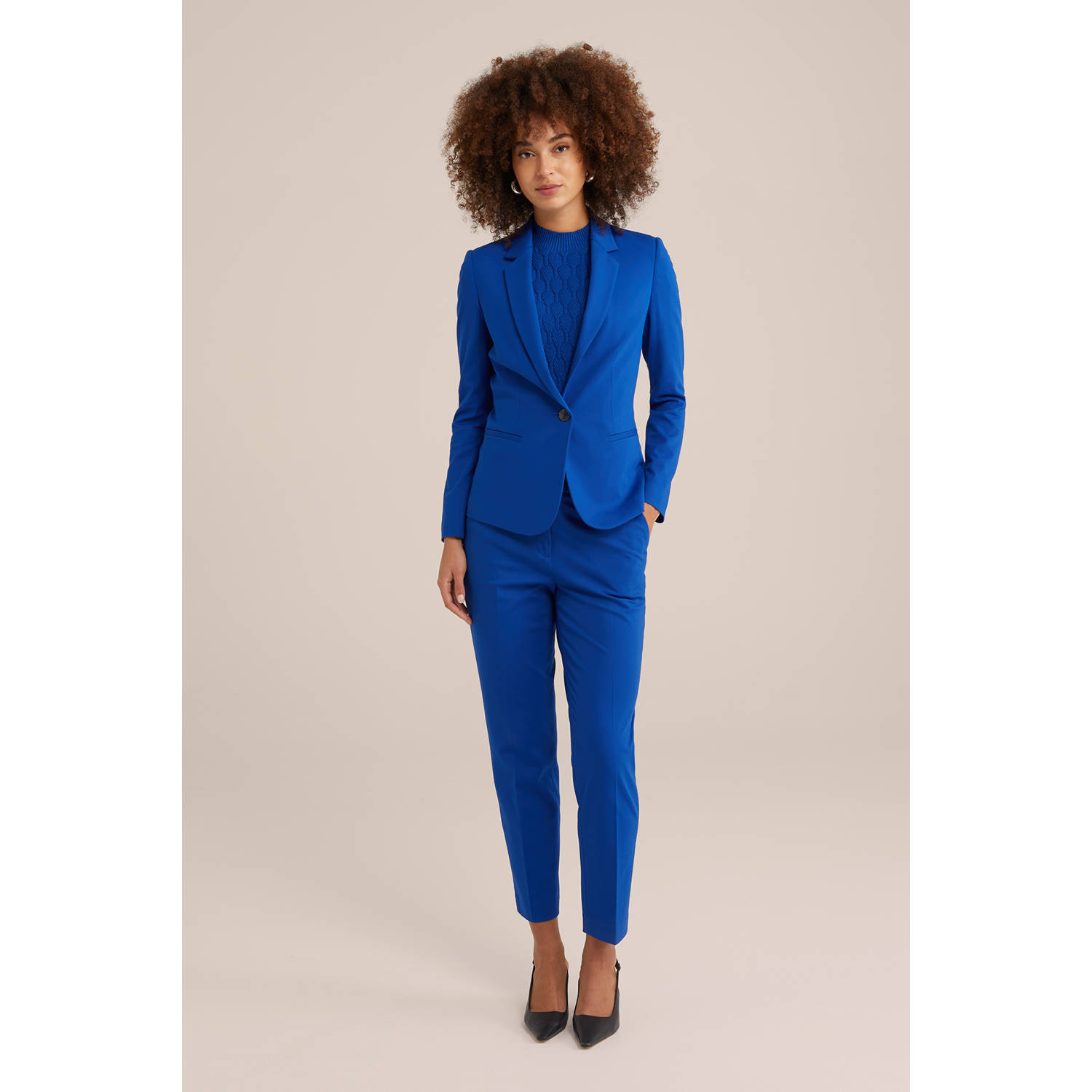 WE Fashion getailleerde blazer blauw