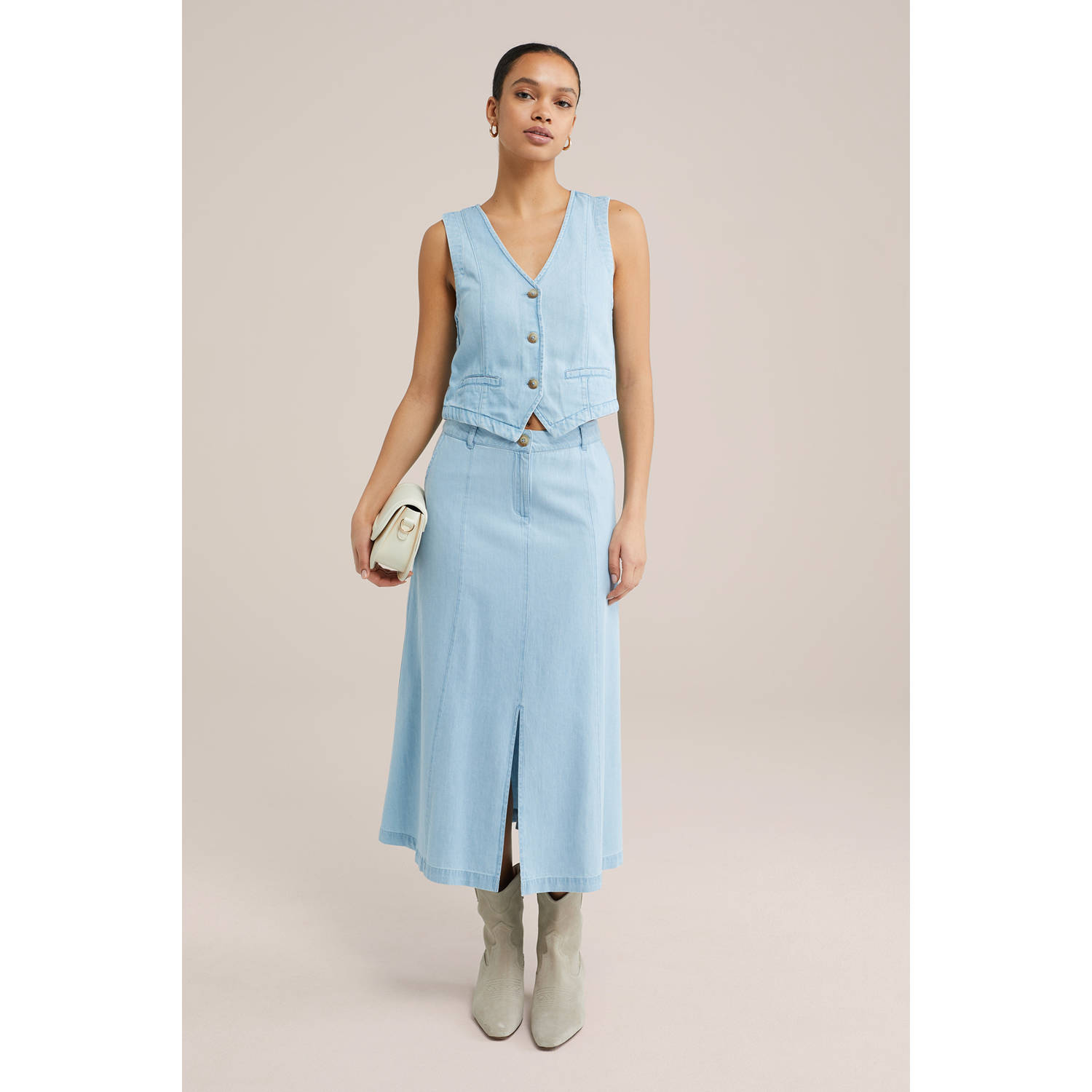 WE Fashion Blue Ridge spijkerrok light blue denim