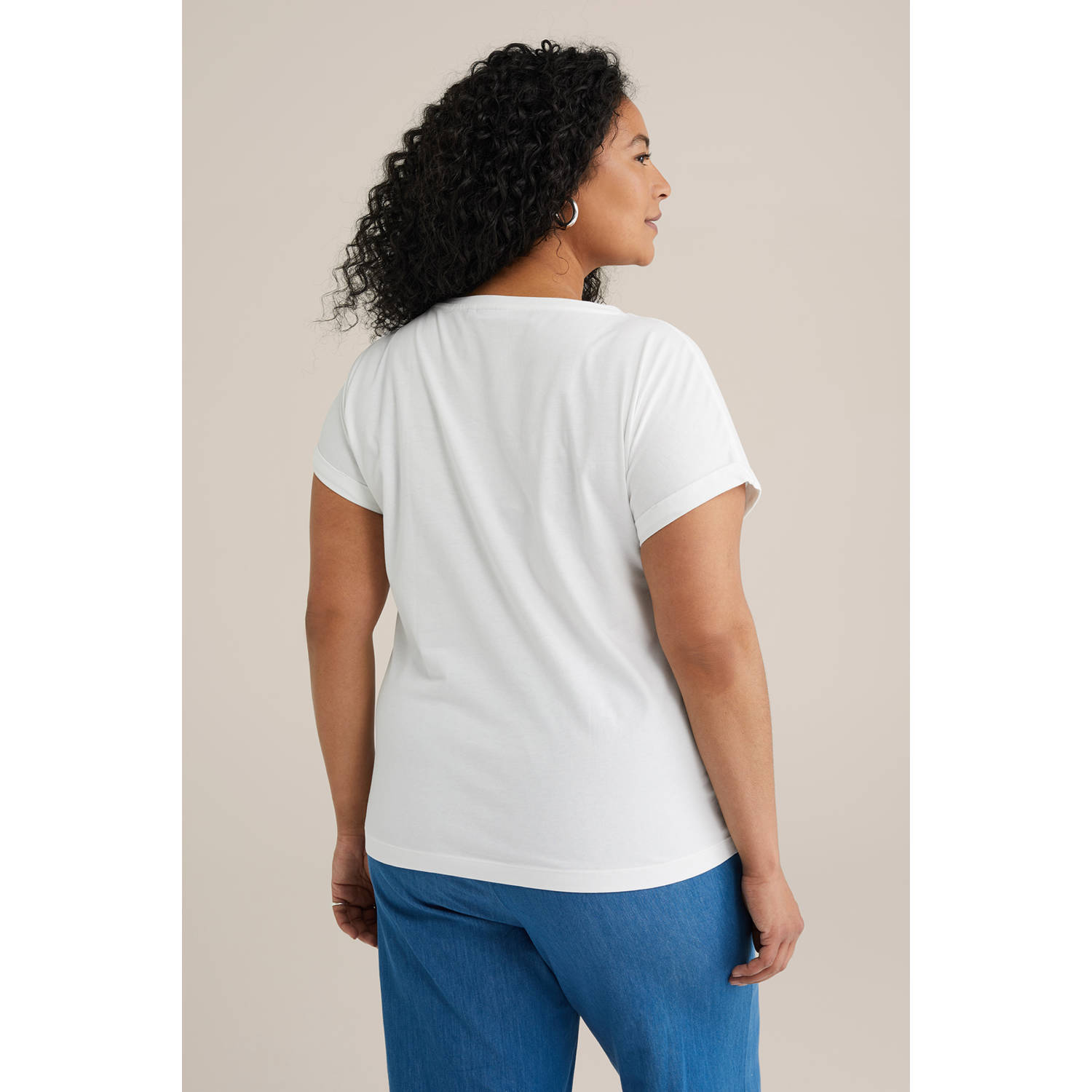 WE Fashion Curve T-shirt wit