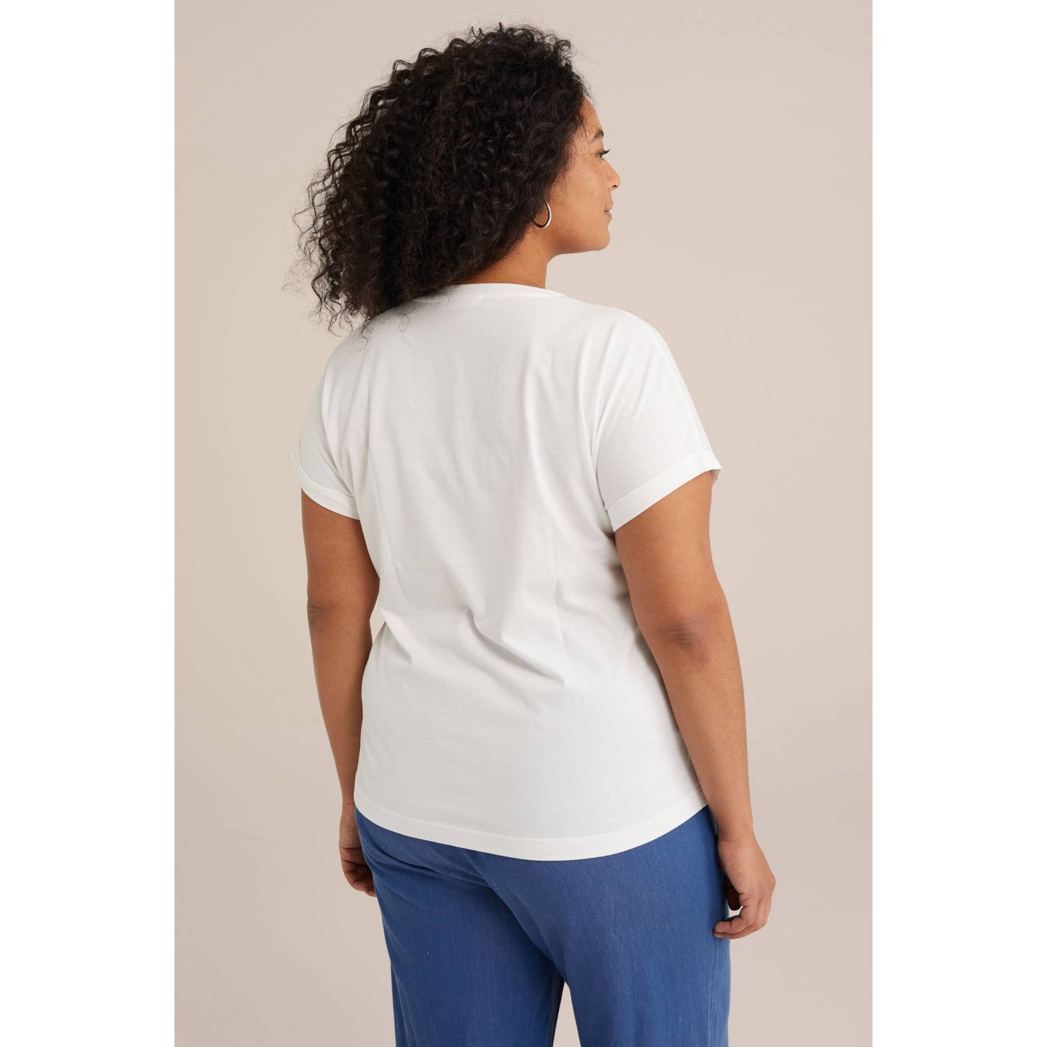 WE Fashion Curve T-shirt wit