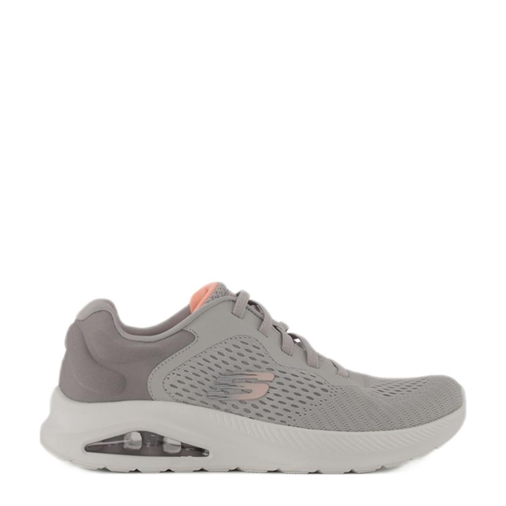 Grijze dames Skechers sneakers van textiel met veters