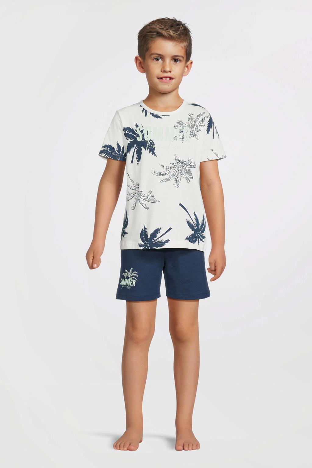 NAME IT KIDS shortama donkerblauw/wit