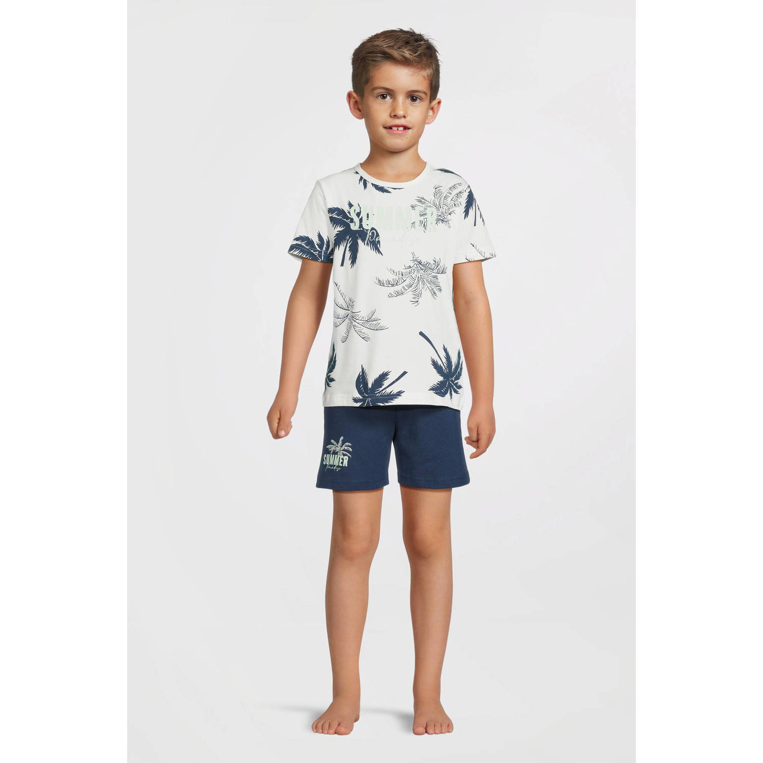 NAME IT KIDS shortama donkerblauw wit