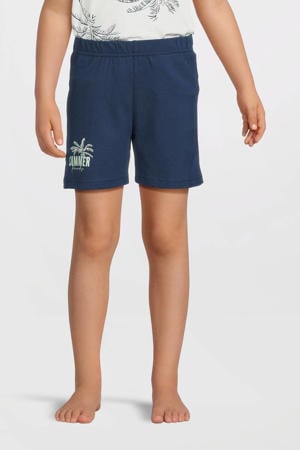 shortama donkerblauw/wit
