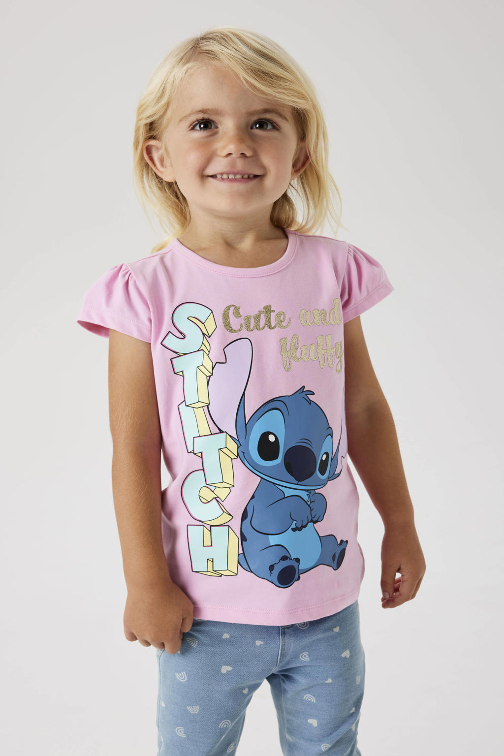 vanHaren Lilo & Stitch sneakers wit/pastel